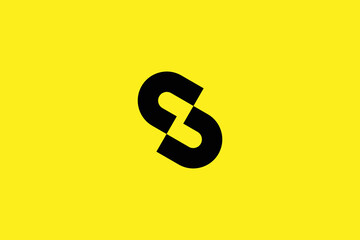 Minimal Awesome Trendy Professional Letter S Z Logo Design Template On Yellow Background