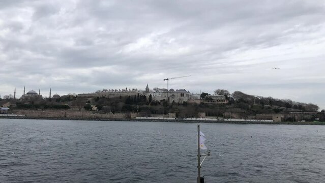 topkapi palace, view from the sea in istanbul
