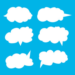 speech bubbles on blue background