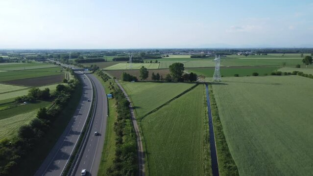 Beltway That Connects To Malpensa Airport. Cuggiono near Milan, Lombardy, Italy