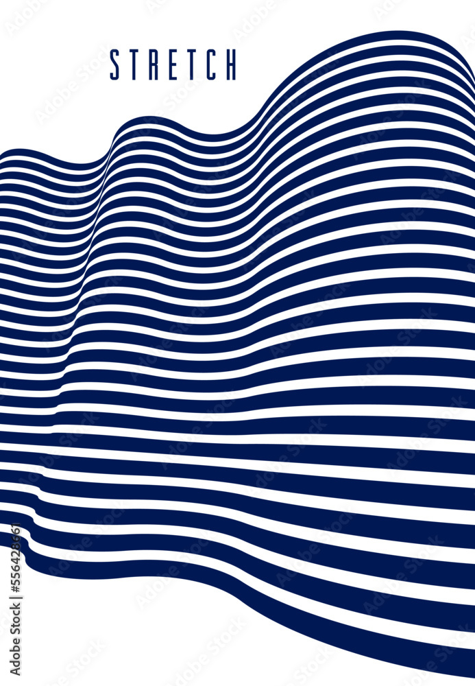 Aufkleber minimal design of abstract lines in 3d perspective vector abstract background, minimalistic cool tre