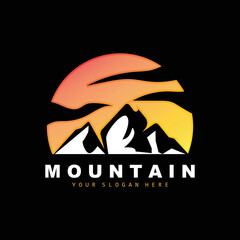 Mountain Logo Design, Vector Place For Nature Lovers Hiker