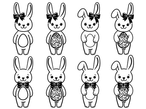 Easter Bunny svg with egg