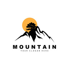Mountain Logo Design, Vector Place For Nature Lovers Hiker