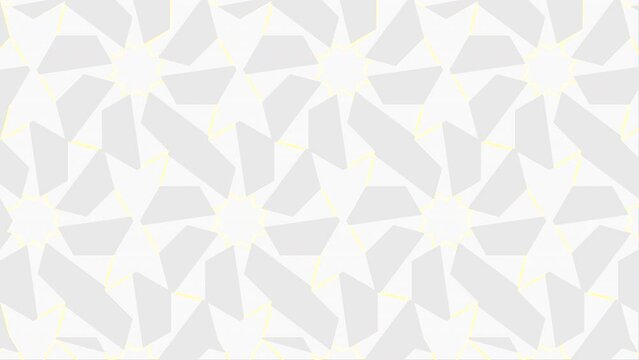 Abstract elegant white background with geometric pattern seamless looping animation. 4K footage 3840x2160