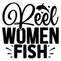 Reel Women Fish vector file