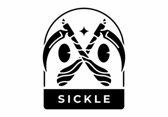 Illustration drawing of twin sickle ans eyes tattoo