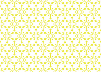 Flower geometric pattern. Seamless vector background. White and yellow ornament