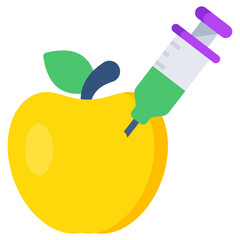 Editable design icon of injecting apple 