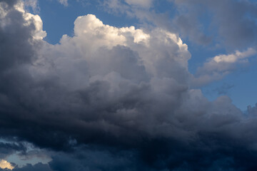 Heavy dark clouds in the sky