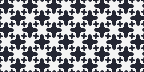 Abstract crosses, texture seamless pattern. Wallpaper vector with black crosses. Print and seamless pattern, design of textiles.