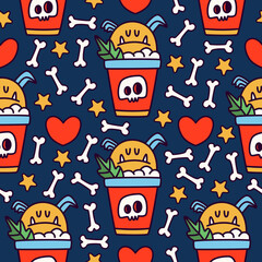 Halloween monster character cartoon illustration pattern design