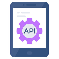 Api icon, editable vector 