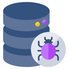 An editable design icon of infected database 