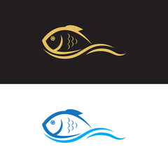 fish logo icon vector illustration template design