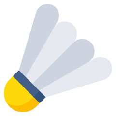 Badminton birdie icon, flat design of shuttlecock