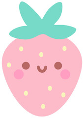 Pink kawaii cute strawberry