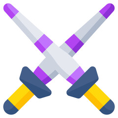 Battle tool concept icon, vector design of crossswords 