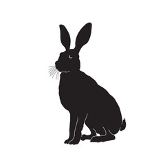Fototapeta na wymiar cartoon rabbit vector animal black silhouette.