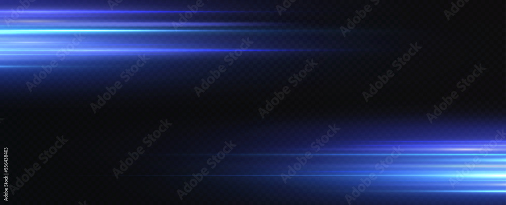 Poster vector illustration of a blue color. light effect. abstract laser beams of light. chaotic neon rays 