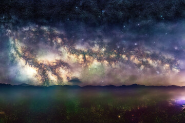 Fototapeta na wymiar milky way good for background about science and anything 
