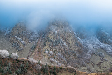snow covered mountains