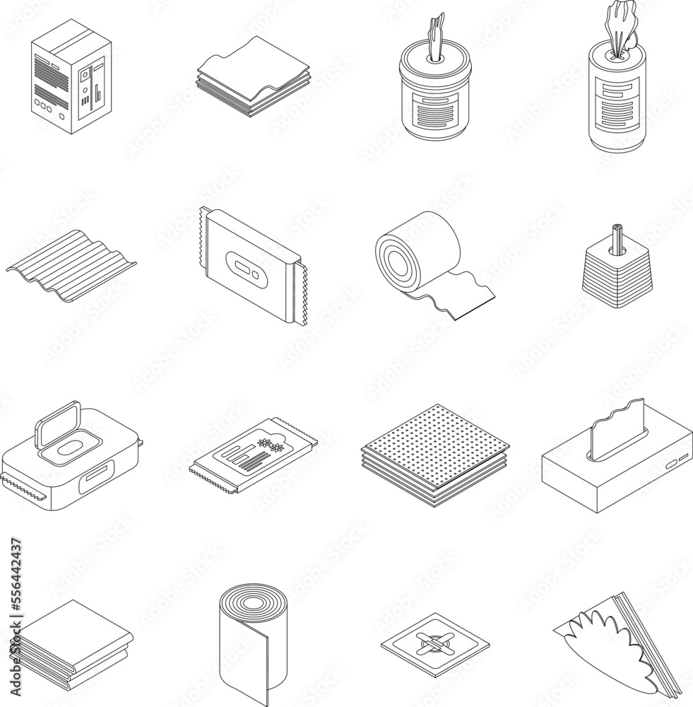 Poster tissue icon. isometric of tissue vector icon for web design isolated on white background outline