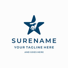 Star charity give help fundraising children custom logo design for non-profit logo design vector illustration