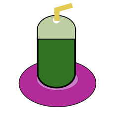 delicious green drinking water illustration!.