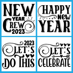 New Year Svg Design Bundle vector file