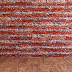 Red brick wall grunge texture, Old red brick wall grunge texture design background, Blank wall 3d rendering.