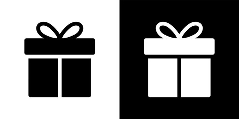Present, gift box icon vector in clipart concept