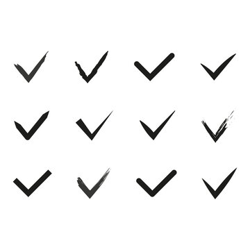 check marks icons set. Vector illustration. stock image.