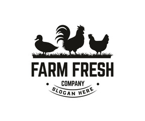 Fototapeta na wymiar Poultry farms logo inspiration design vector concept