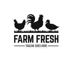 Fototapeta na wymiar Poultry farms logo inspiration flat design vector template