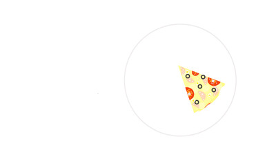 slices of hot fresh pizza on a plate on a white background. Top view, flat lay.