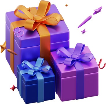 gift box with ribbon 3d