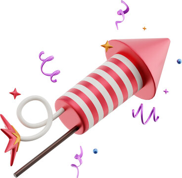 firecracker birthday party new year decoration 3d