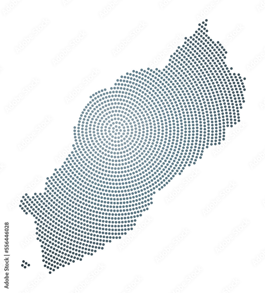 Poster itsukushima dotted map. digital style shape of itsukushima. tech icon of the island with gradiented 