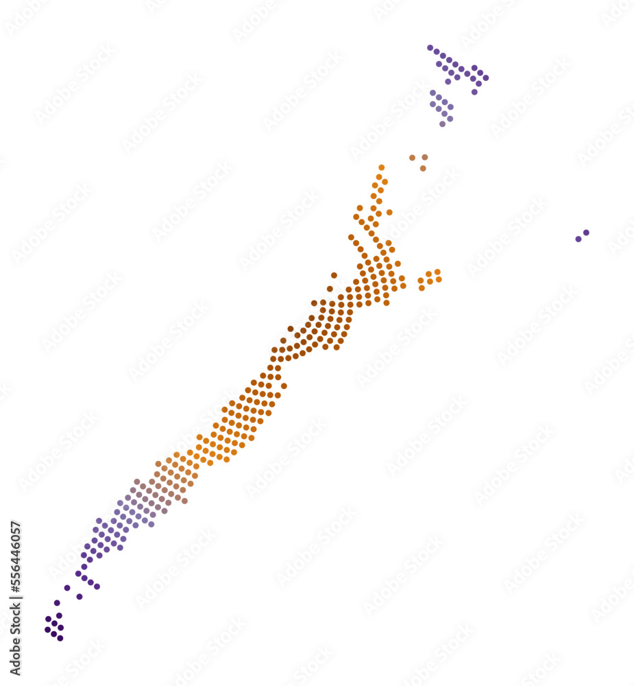 Poster palawan dotted map. digital style shape of palawan. tech icon of the island with gradiented dots. ch