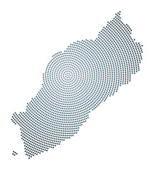 Itsukushima dotted map. Digital style shape of Itsukushima. Tech icon of the island with gradiented dots. Trendy vector illustration.