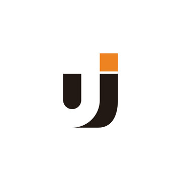 letter uj simple colorful geometric logo vector
