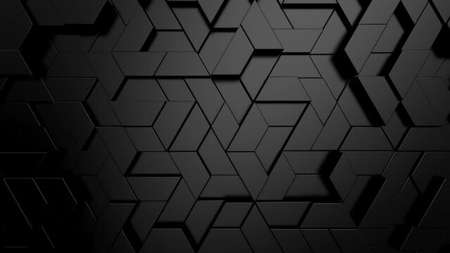 Background of Geometric Shapes. Abstract motion, loop, two color, 3d rendering, 4k resolution
