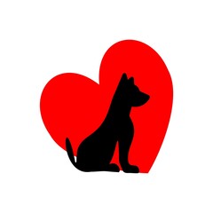 Heart with dog icon 