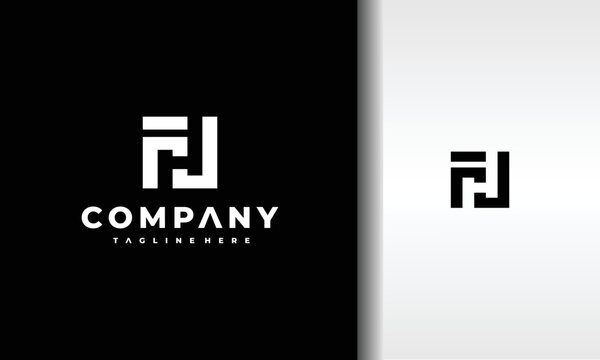 monogram letter FHJ logo