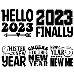 New Year Svg Design Bundle vector file