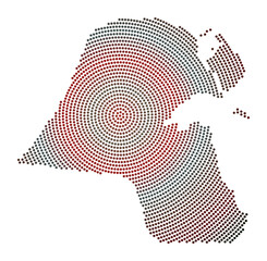 Kuwait dotted map. Digital style shape of Kuwait. Tech icon of the country with gradiented dots. Authentic vector illustration.