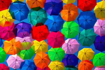 Fototapeta na wymiar seamless pattern with colorful umbrellas skyproject agueda