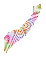 Somalia dotted map. Digital style shape of Somalia. Tech icon of the country with gradiented dots. Radiant vector illustration.