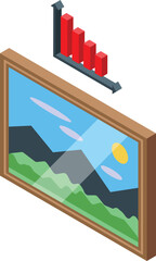 Fototapeta premium Trend picture icon isometric vector. Future work. Person corporate